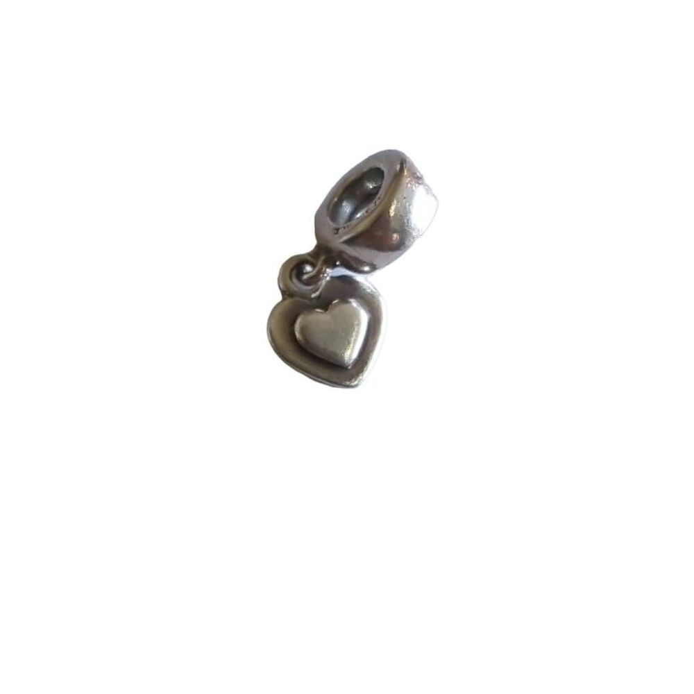Pandora dangle heart charm, 925 silver, EUC